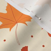 Fall Holiday Leaves Leaf Design Light Brown Brown Orange Autumn Fabric