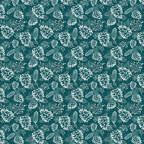 Festive Forest - Teal Green Ditsy Scale