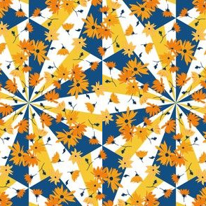 yellow-blue flowers geometry
