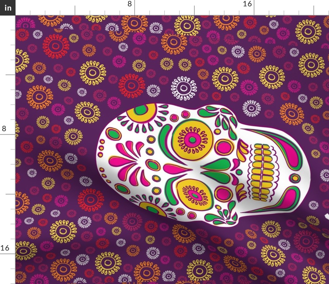 Mexico Dia de Muertos Tea Towel by Di