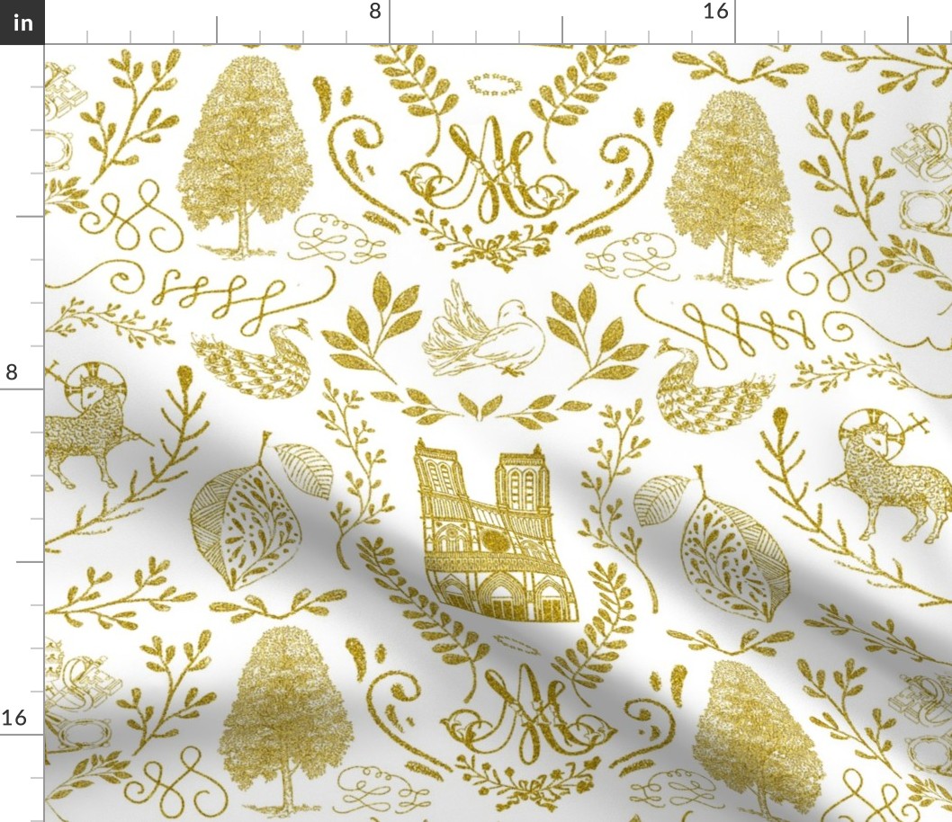 Toile Folk Art-Gold