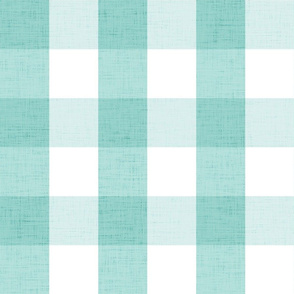 large - linen look gingham - mint