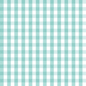 small - linen look gingham - mint
