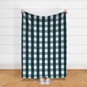 large - linen look gingham - forest