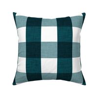 large - linen look gingham - forest