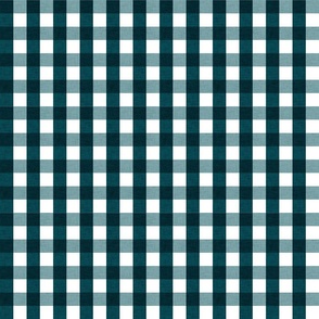 small - linen look gingham - forest