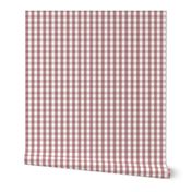 small - linen look gingham - mauve