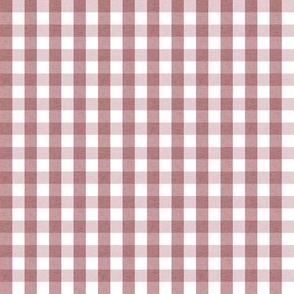 small - linen look gingham - mauve