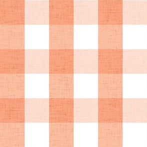 large - linen look gingham - peach