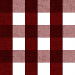 large - linen look gingham - rust