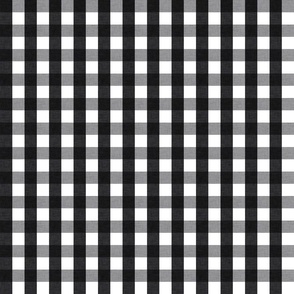 small - linen look gingham - black and white