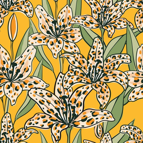 Leopard  lily on yellow