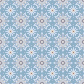 Blue Mandala Flowers Pattern
