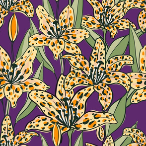 Leopard lily on violet