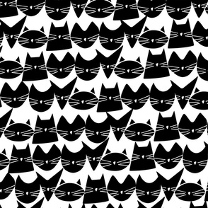 cats - jelly cats black and white - hand-drawn cats