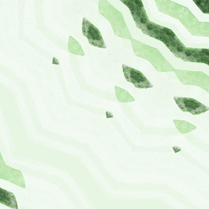 Green Watercolor Zig Zags