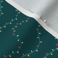 Christmas Lights on Teal - Small