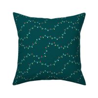 Christmas Lights on Teal - Large