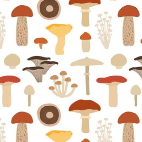 mod mushroom pattern on white