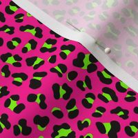 Samll Scale - 80s Neon Pink and Lime Green Leopard Print - Small Scale