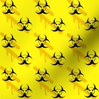 Biohazard Caution Yellow Orange Drips