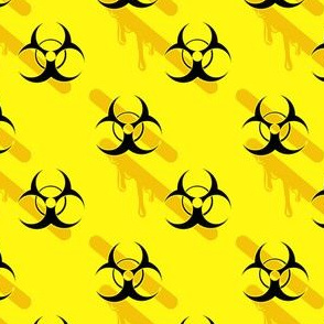 Biohazard Caution Yellow Orange Drips