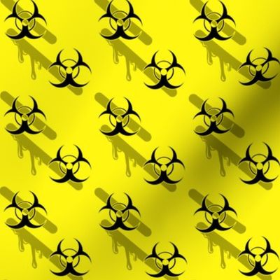 Biohazard Caution Yellow Drips