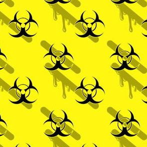 Biohazard Caution Yellow Drips