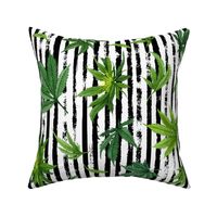 Cannabis on Distressed Stripe rotated - large scale