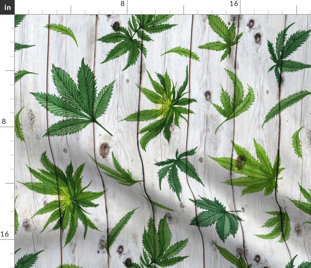 Cannabis on Wood rotated - large scale