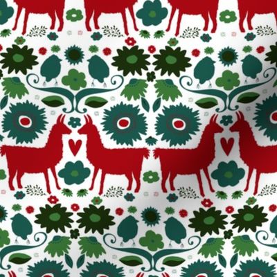 Holiday Llama Bright Folk pattern
