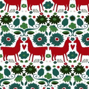Holiday Llama Bright Folk pattern