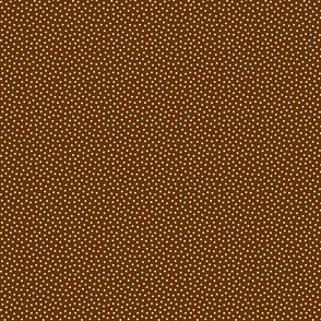 White 2.5 mm polka dots on brown ground