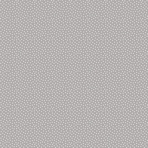 White 2.5 mm polka dots on grey ground