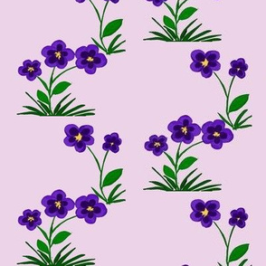 Purple Fantasy Flowers on Misty Mauve