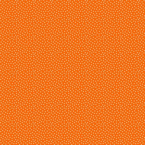White 2.5 mm polka dots on orange ground