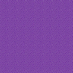 White 2.5 mm polka dots on purple ground