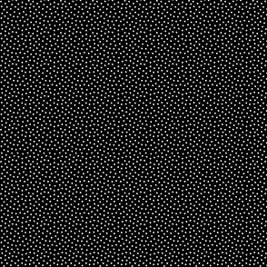 White 2.5 mm polka dots on black ground