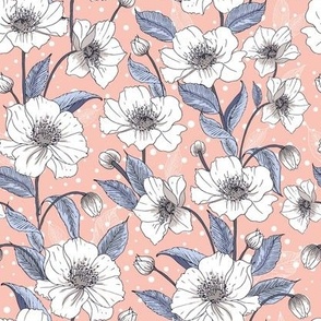 pink and blue florals - Anemone collection