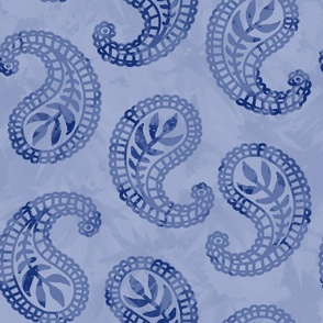 Textured Paisley - Light Classic Blue