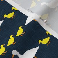 Mother duck with ducklings - animal nursery - navy condensed - LAD20