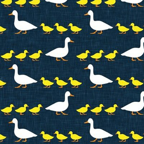 Mother duck with ducklings - animal nursery - navy condensed - LAD20