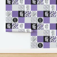 Nana Bear//Purple - Wholecloth Cheater Quilt - Rotated