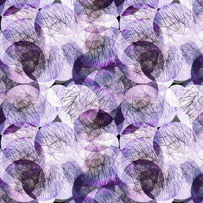 Purple Snowy Night Forest Abstract