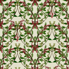 Jacquelyn _Green/ Red/ Green on Cream