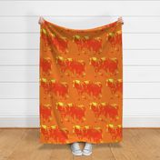 Heavy Horses Toile Kumquat