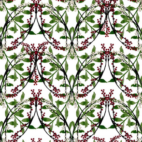 Jacquelyn _Cream/Red/Green  on White