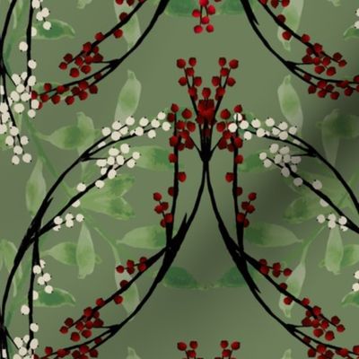 Jacquelyn_Cream/Red/Green on Moss Green 