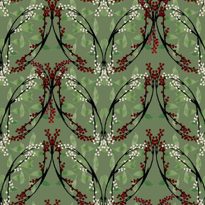 Jacquelyn_Cream/Red/Green on Moss Green 