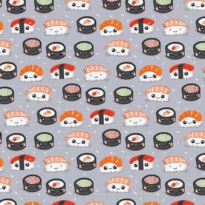 Kawaii Sushi on grey